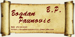 Bogdan Paunović vizit kartica